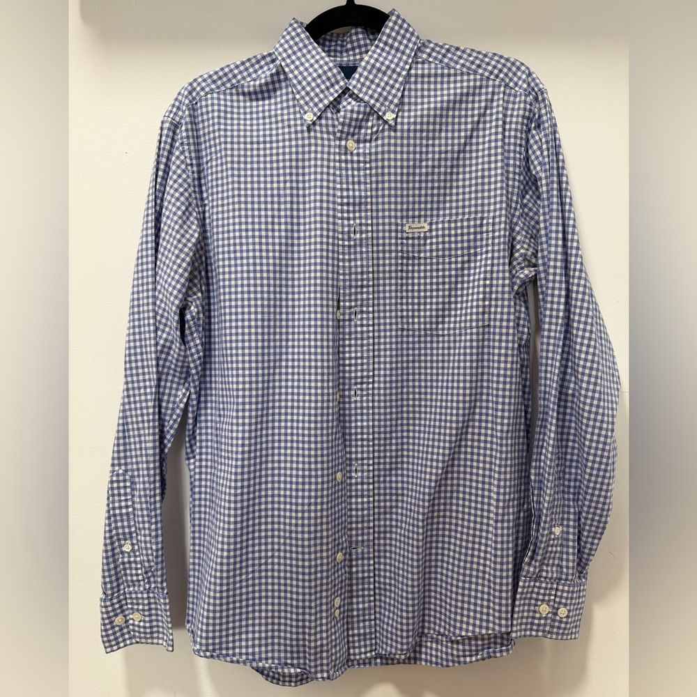 Faconnable Classic Blue and White Gingham Shirt